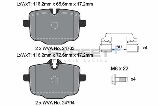 К-Т Накладки Pagid Street+ Задна Ос - G80 / G82 / G83 / G87 - M2 / M3 / M4